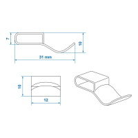 Chassisklemme 31mm für Kabel pro Stück
