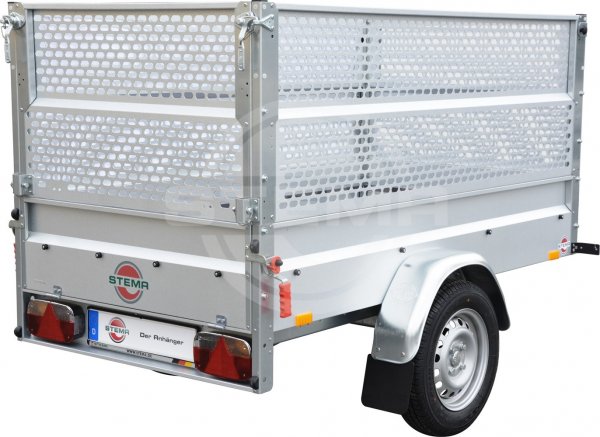 Stema Tieflader FT 7.5-20-10.1B Zink-Bordwände inkl. Gitteraufsatz 66 cm hoch für 750 & 850 kg Anhänger